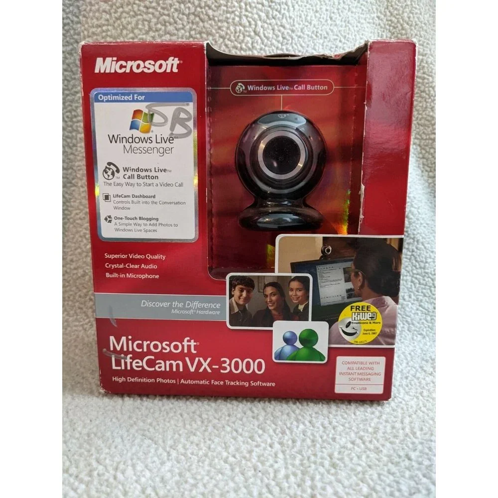 Microsoft Windows Live Messenger LifecCam VX-3000 USB 2.0 Webcam Build In...